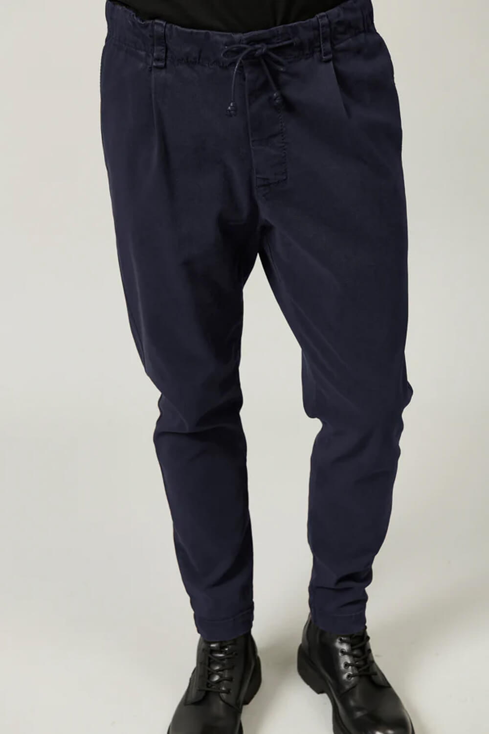 Loose-Fit Drawstring Tencel/Modal Stretch Trouser Blue