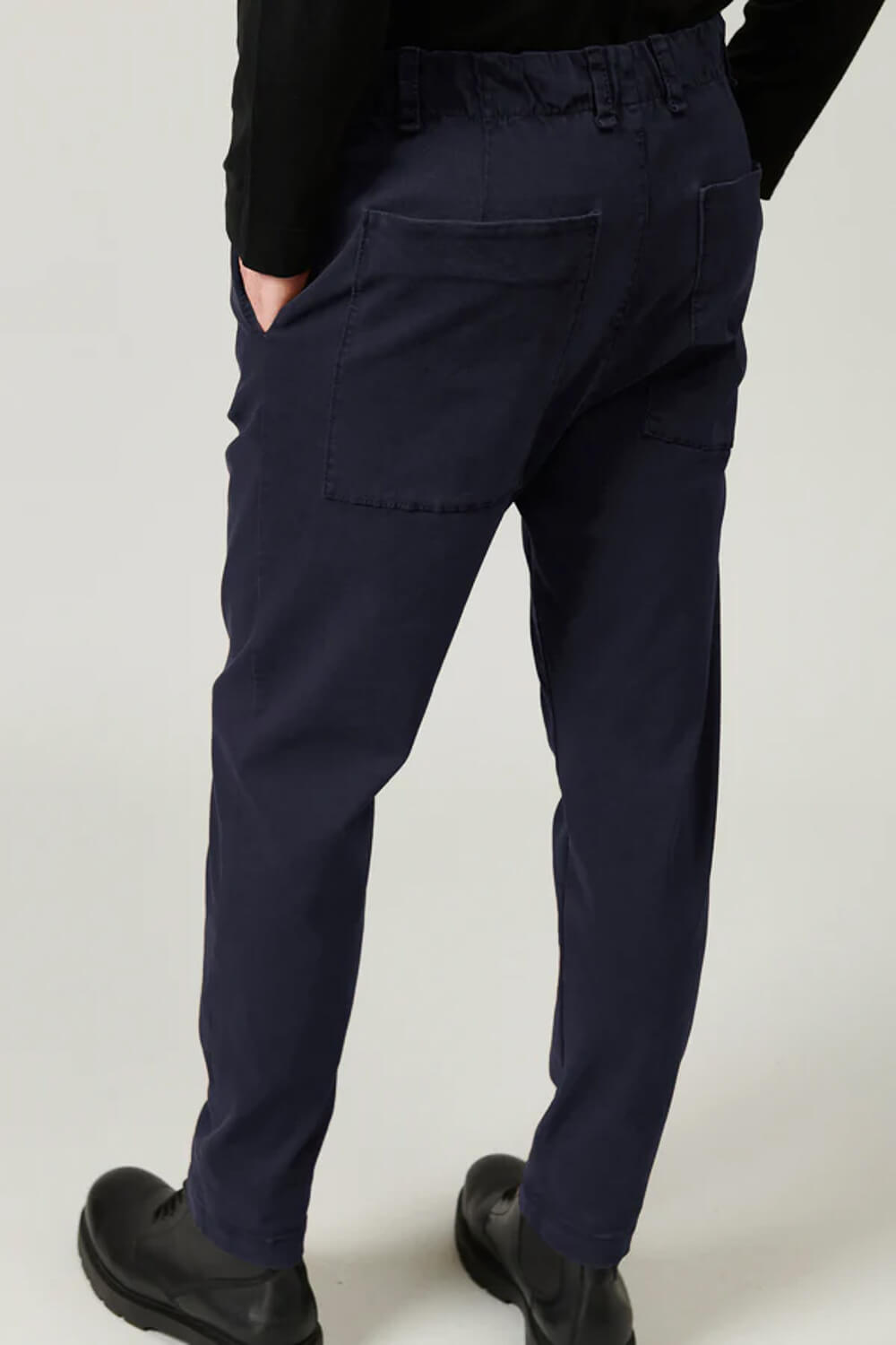 Loose-Fit Drawstring Tencel/Modal Stretch Trouser Blue