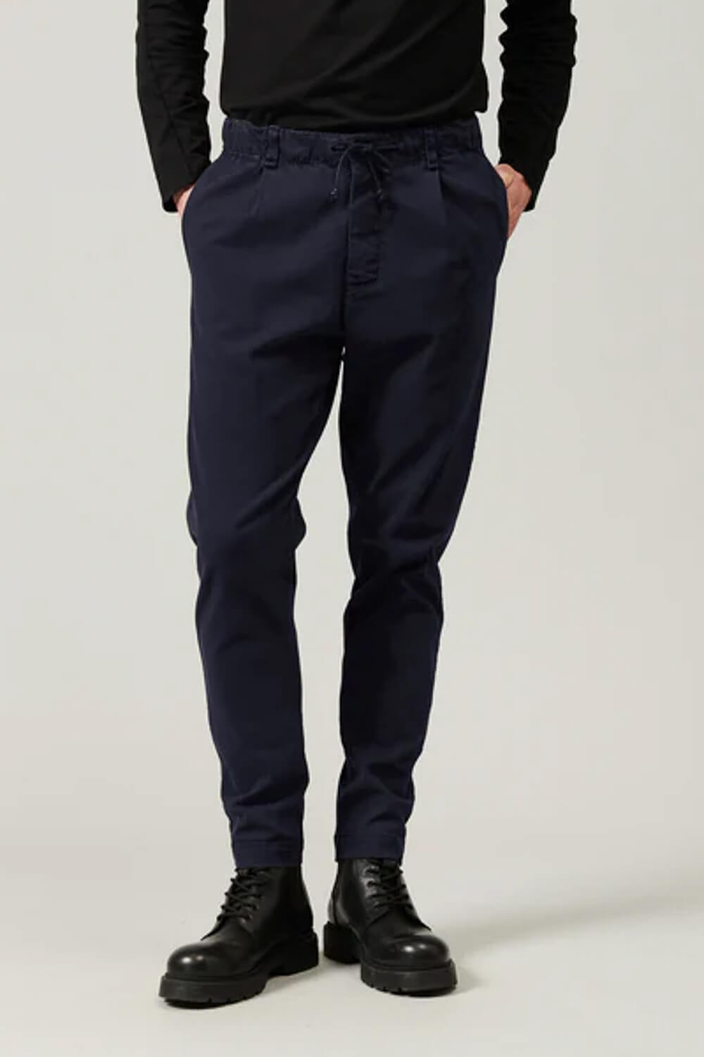 Loose-Fit Drawstring Tencel/Modal Stretch Trouser Blue