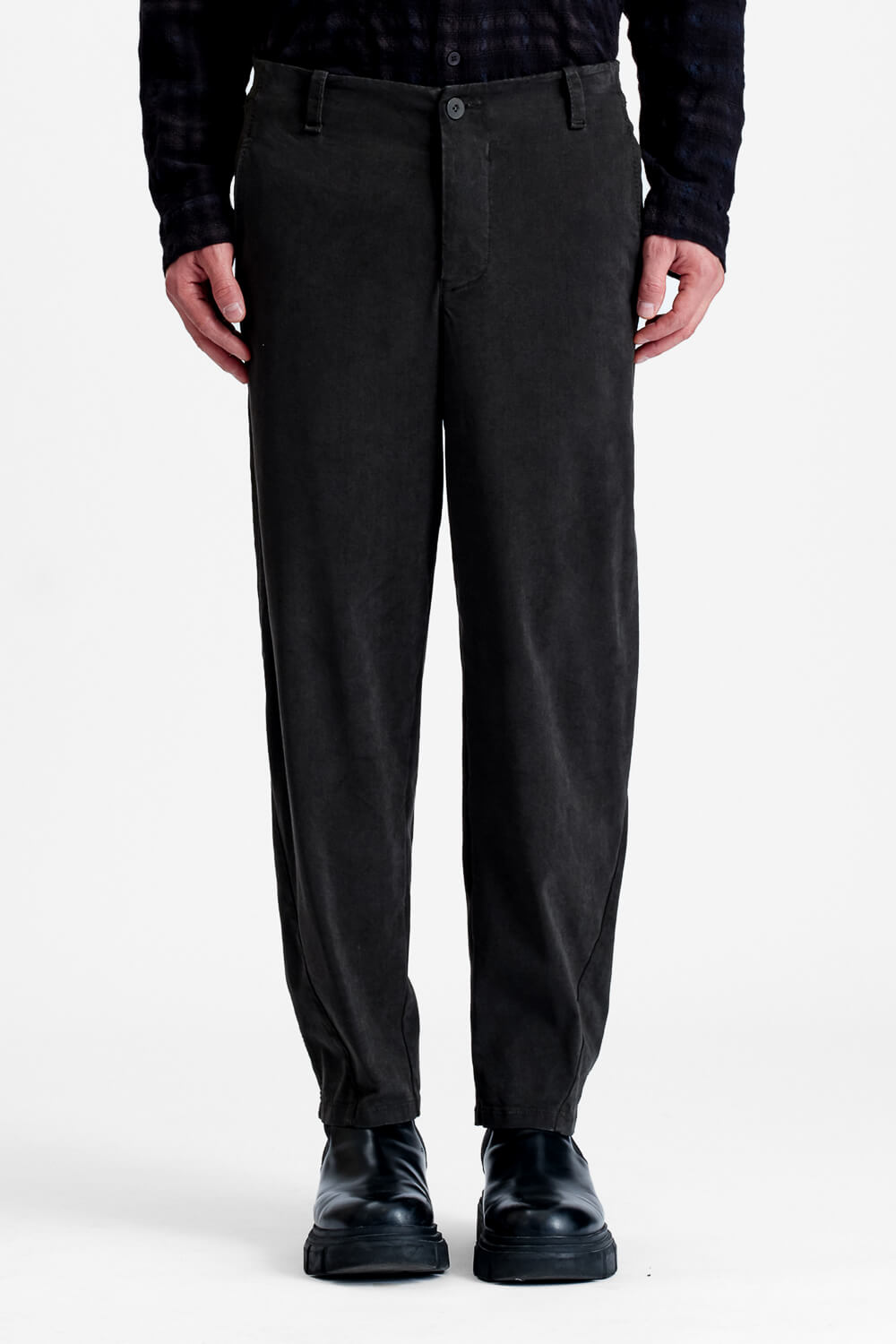 Loose-Fit Tencel/Stretch Modal Trousers Black