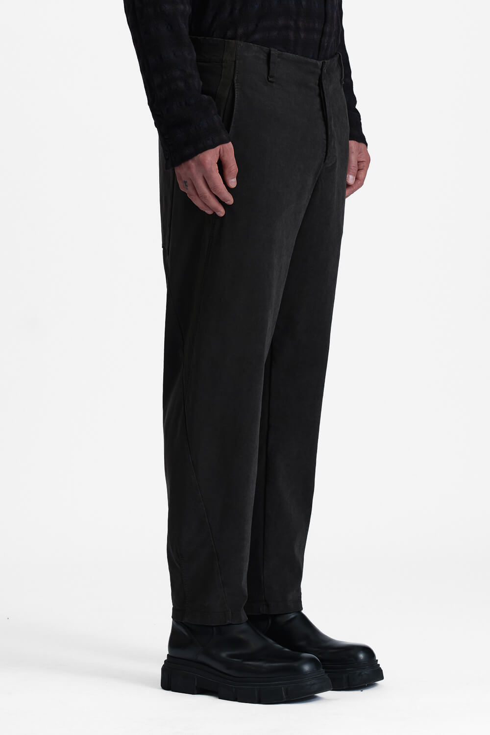 Loose-Fit Tencel/Stretch Modal Trousers Black