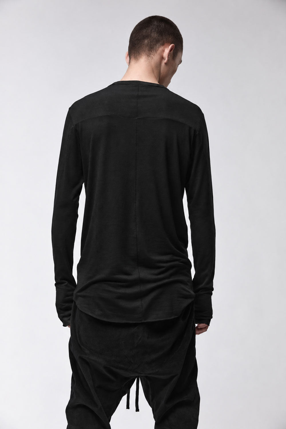 M TS 961 Long-Sleeve T-Shirt in Modal/Cashmere Blend Black