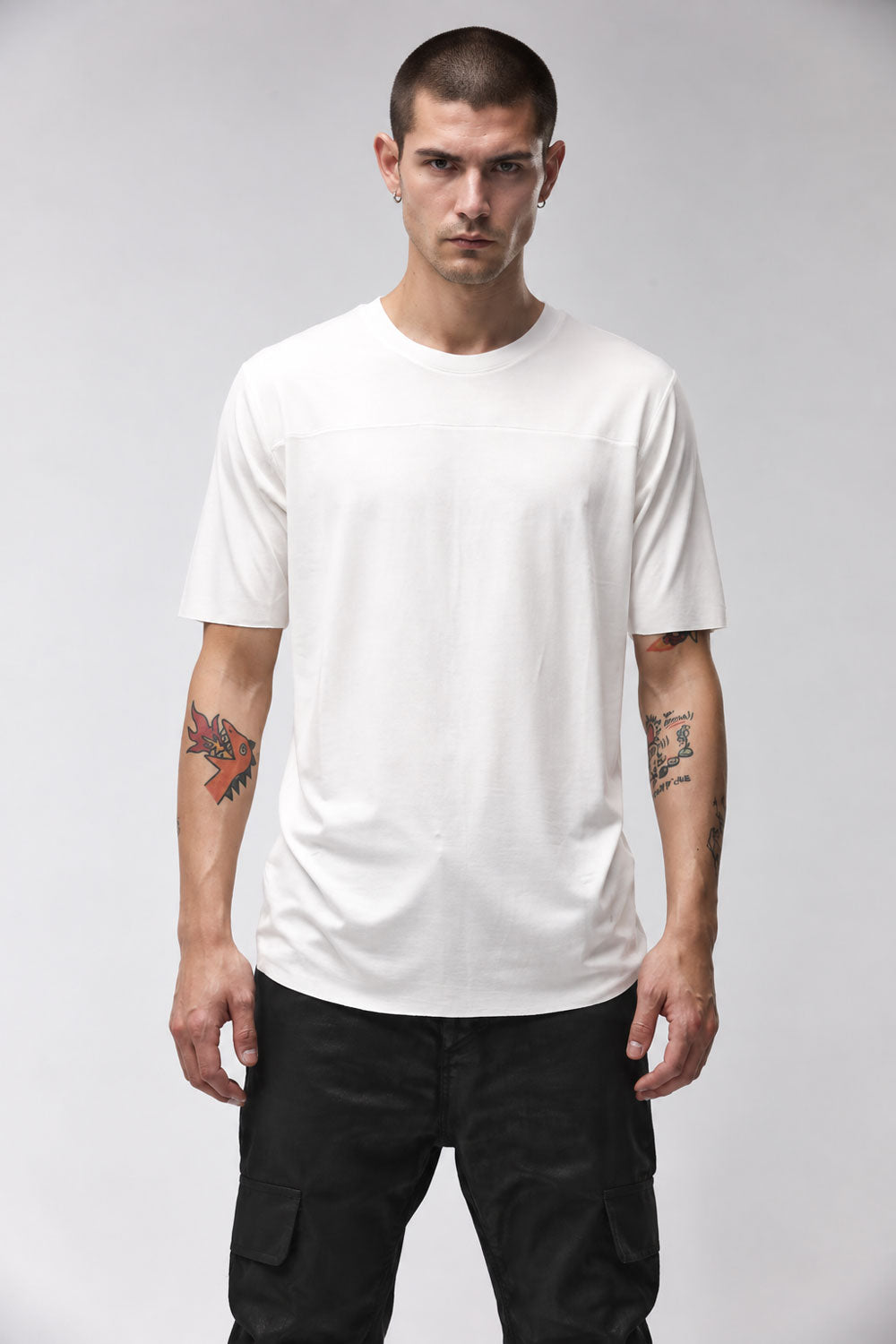 M TS 973 Cotton Round Neck T-Shirt Off White