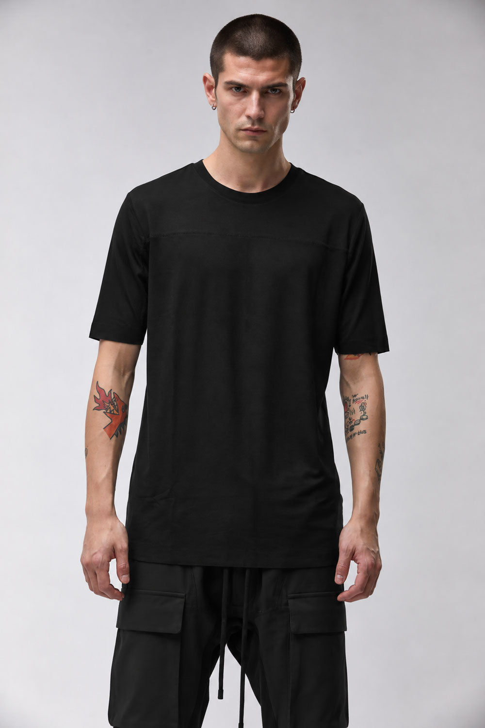 M TS 973 Cotton Round Neck T-Shirt Black