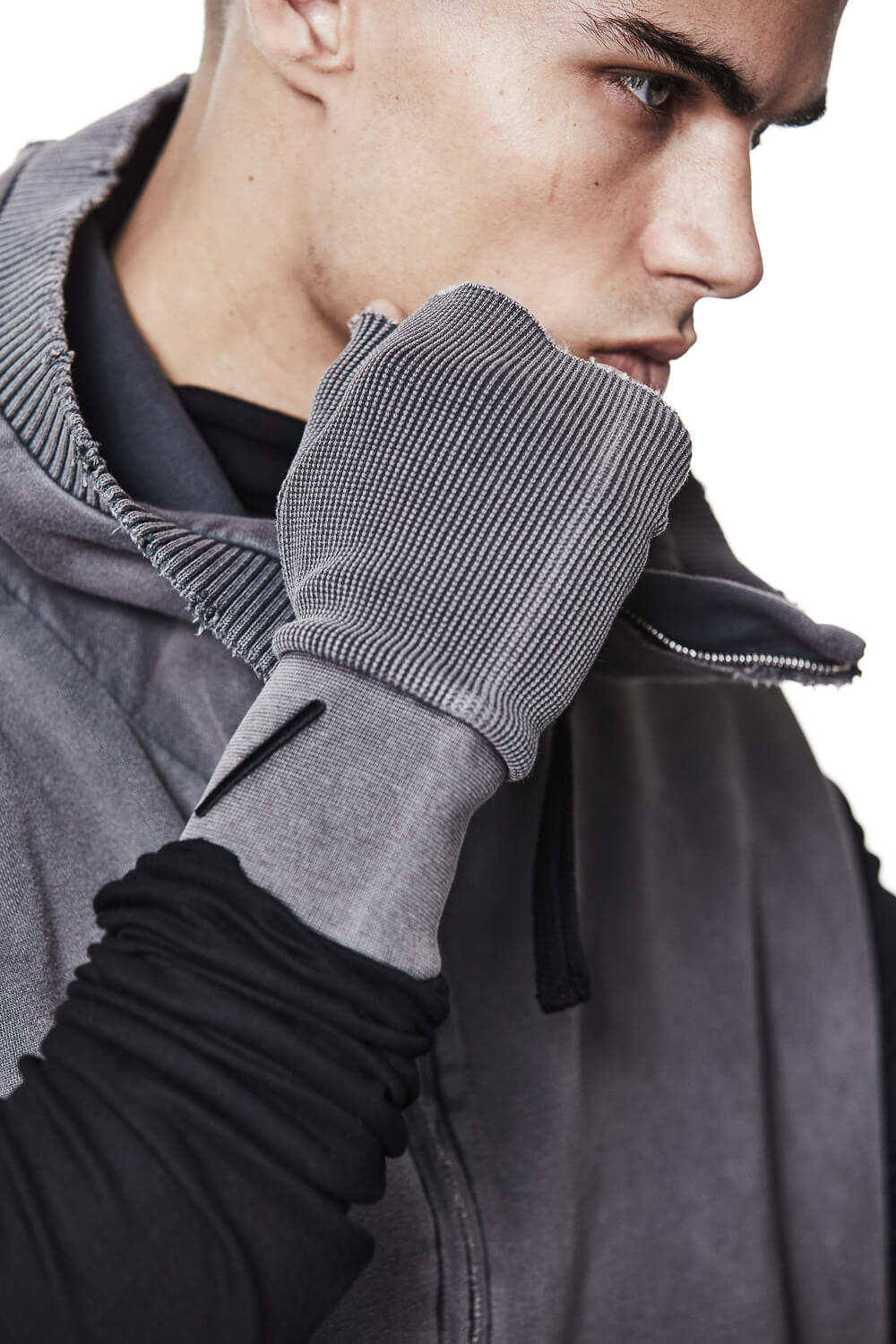 M52 Ribbed Cotton Gloves Grey