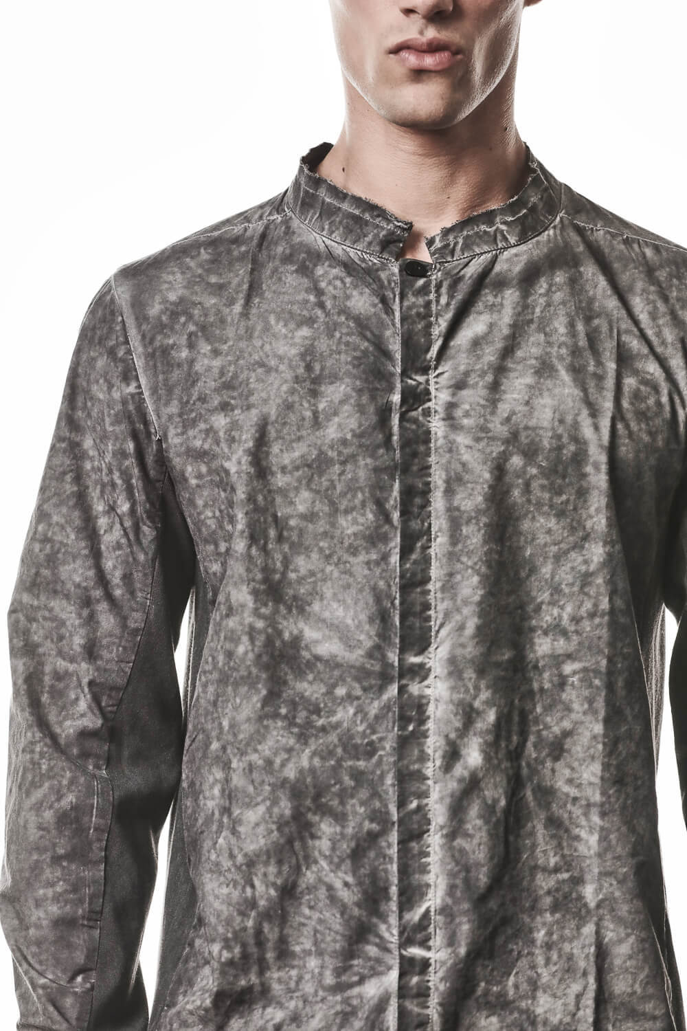 M H 178 Stand Up Collar Shirt Grey