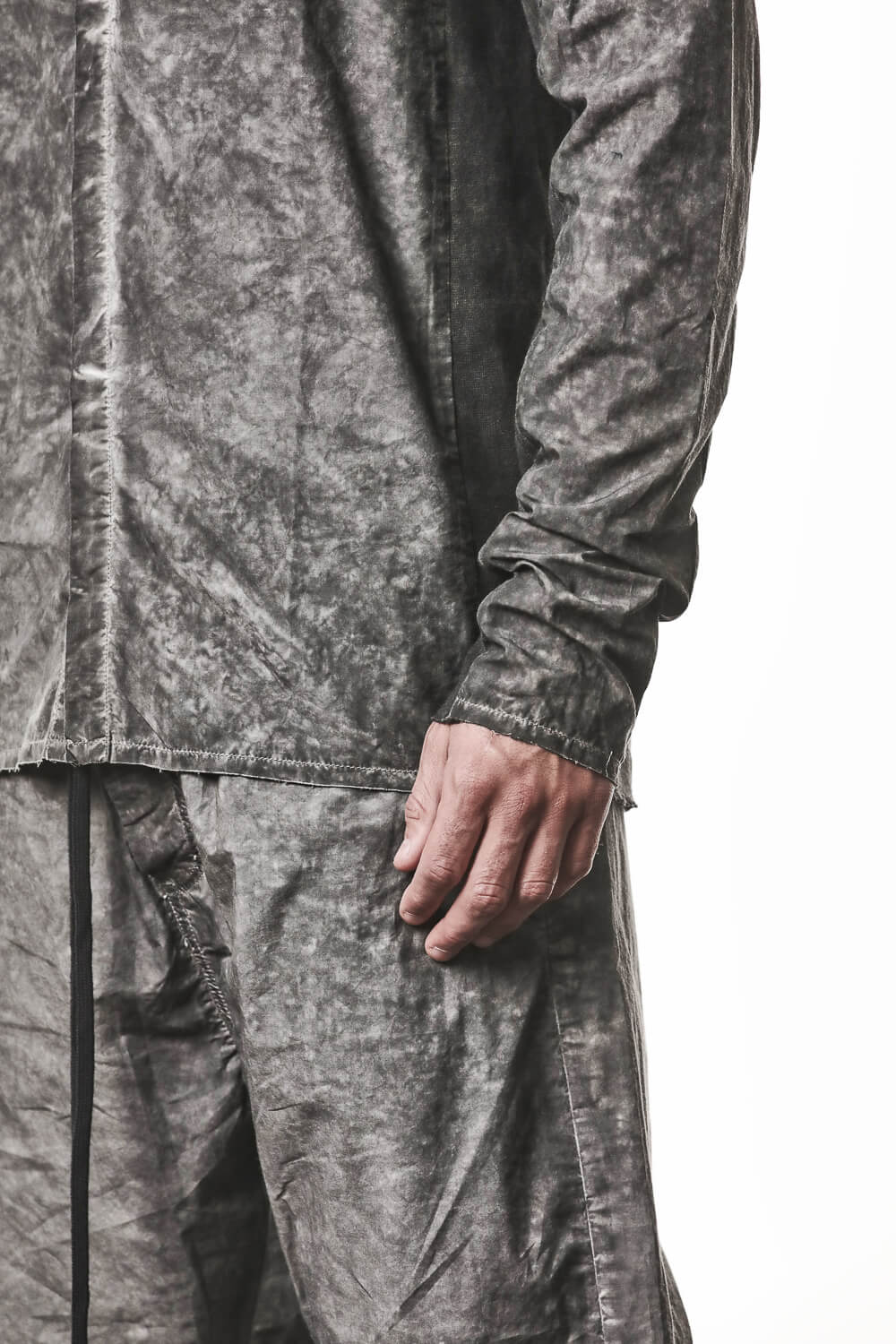 M H 178 Stand Up Collar Shirt Grey