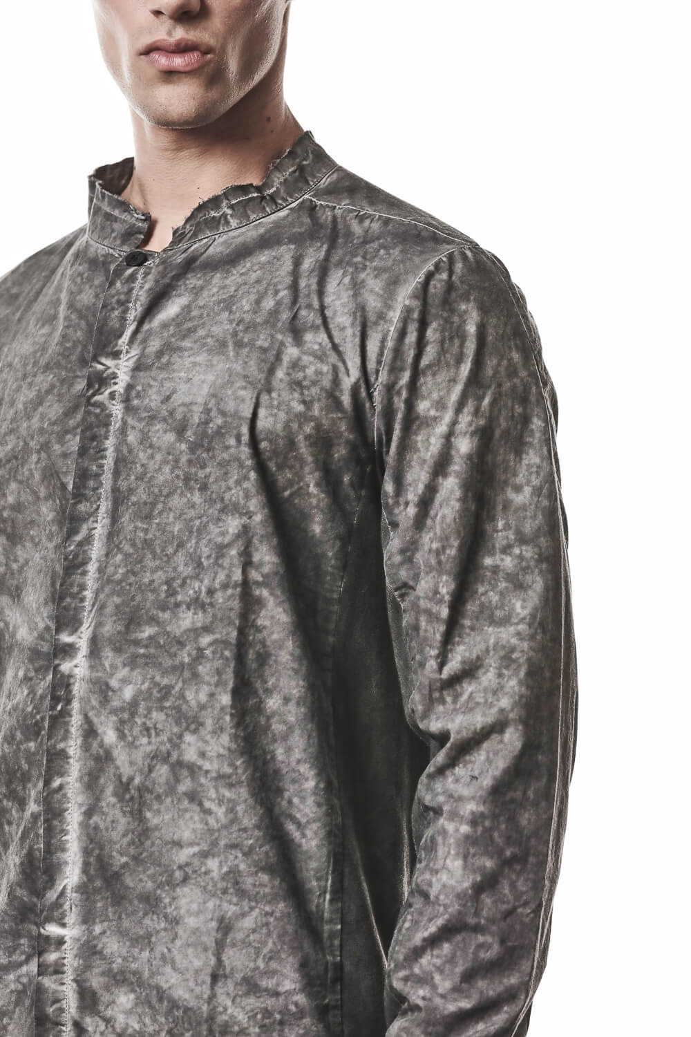 M H 178 Stand Up Collar Shirt Grey