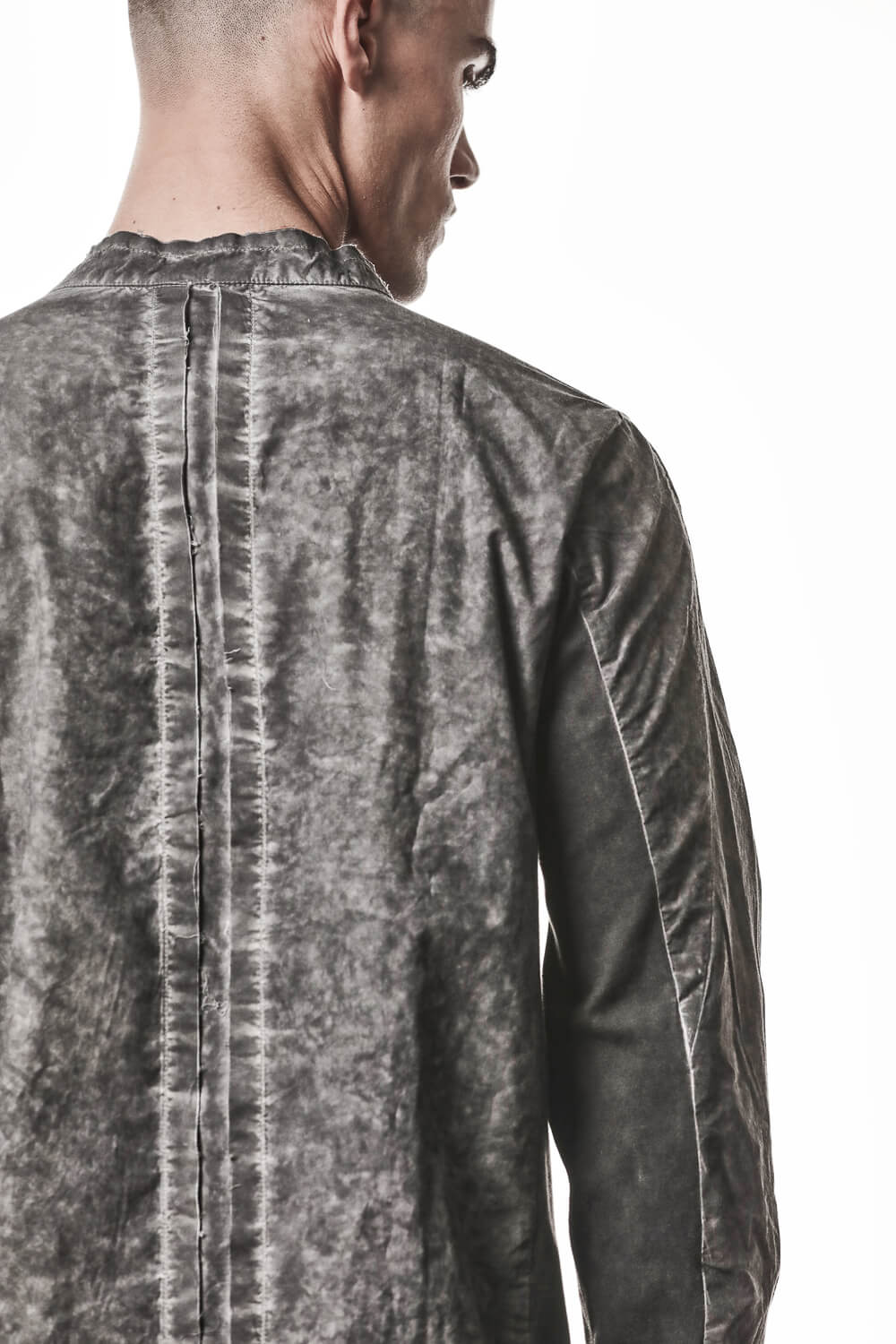 M H 178 Stand Up Collar Shirt Grey