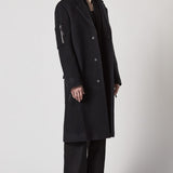 M J 69 Long Wool Coat Black