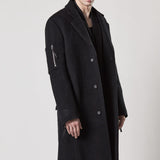 M J 69 Long Wool Coat Black