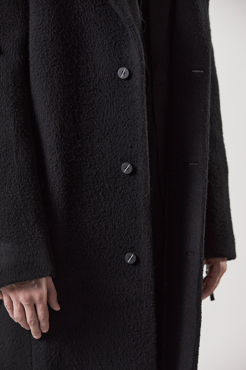 M J 69 Long Wool Coat Black