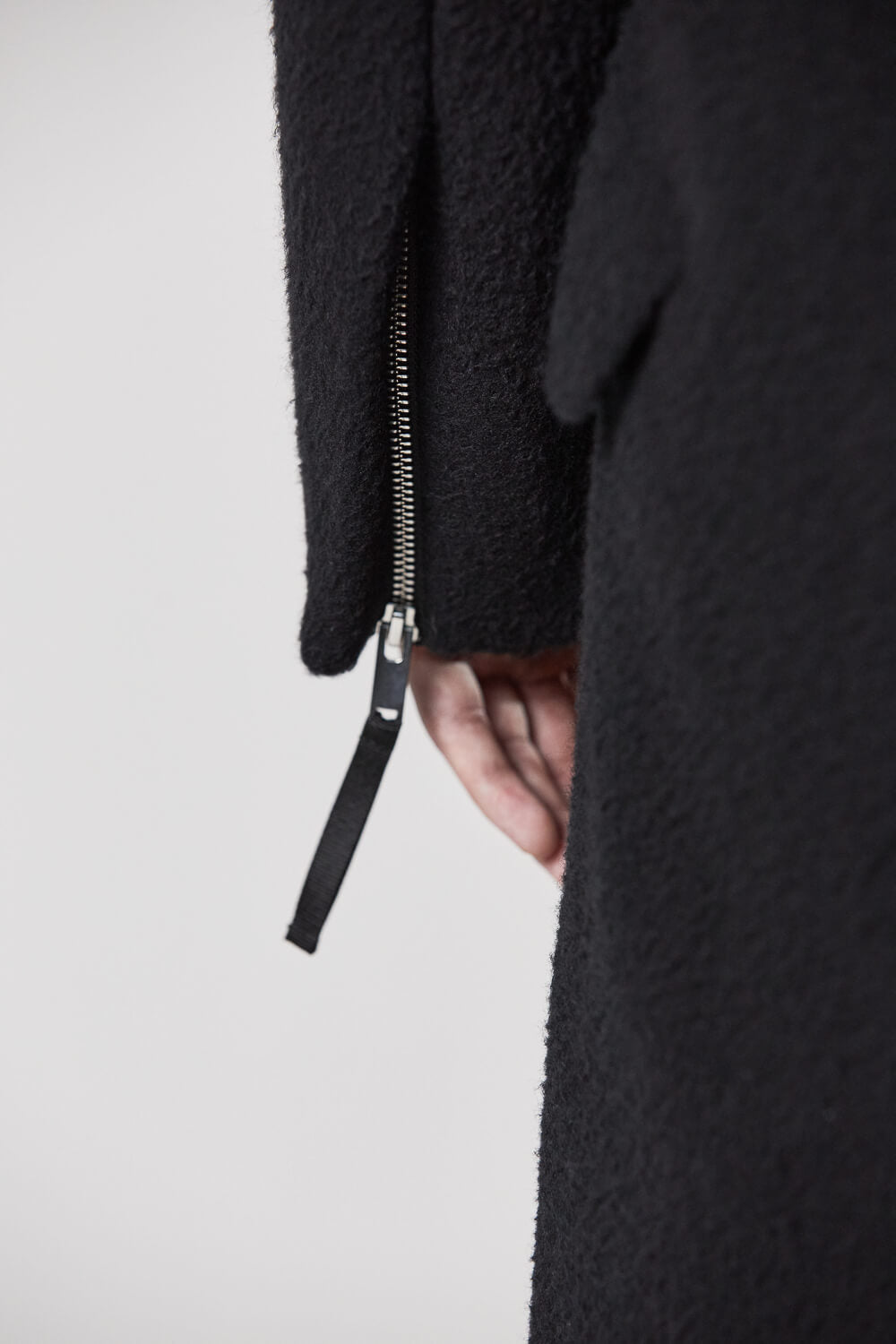 M J 69 Long Wool Coat Black