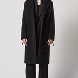 M J 69 Long Wool Coat Black