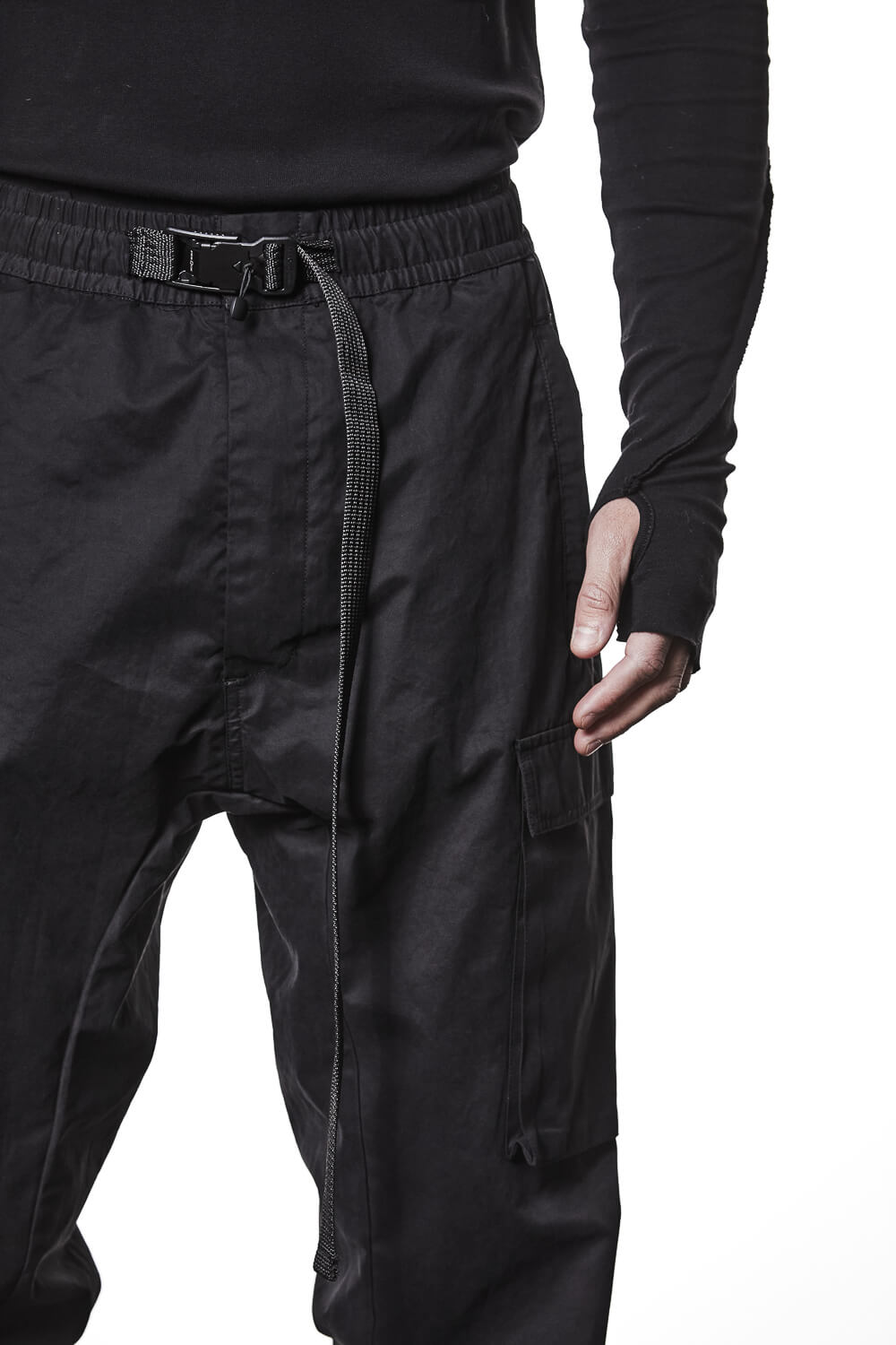 M P 15 Belt Detail Cargo Pants Black