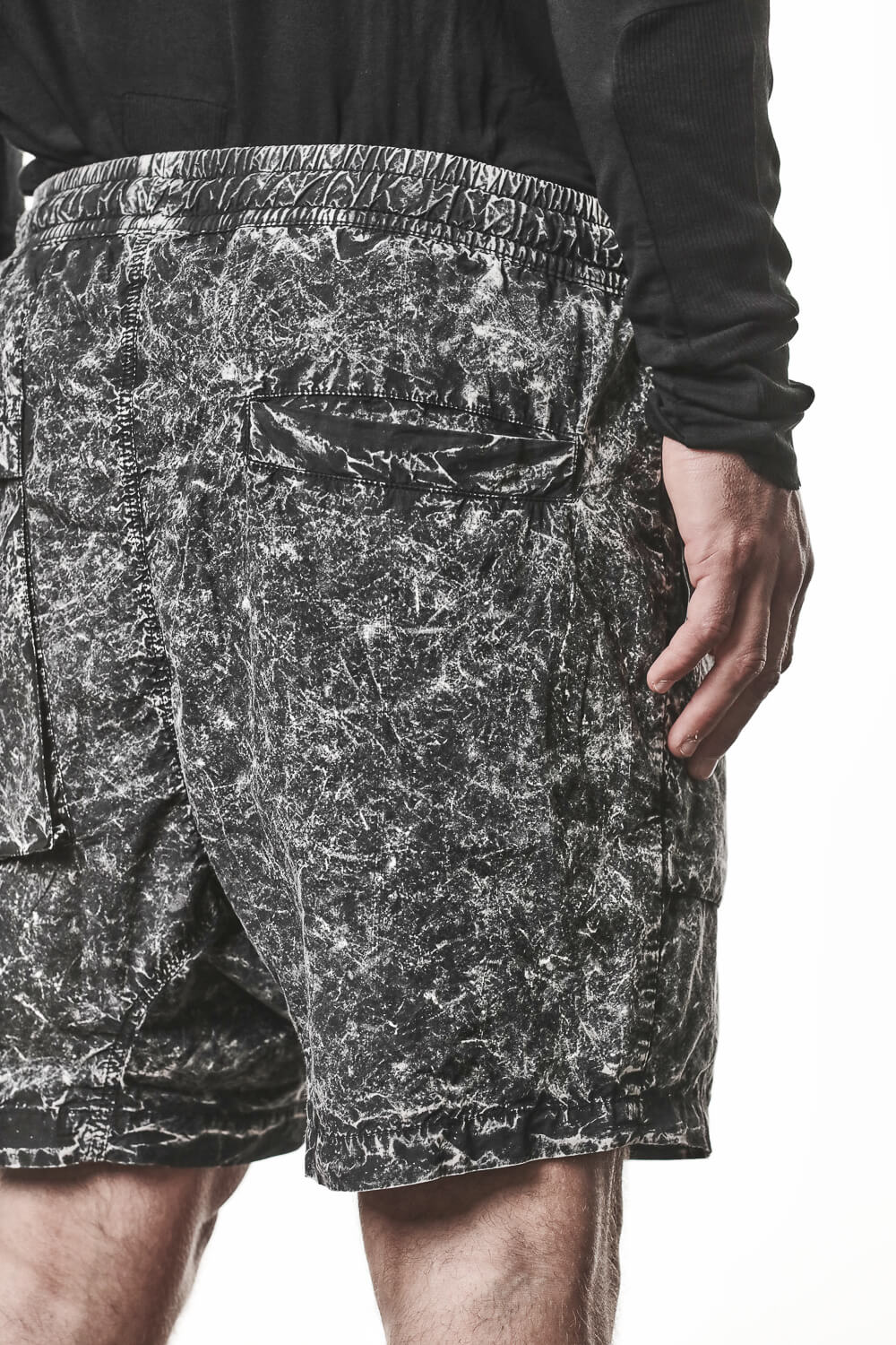 M P 37 Organic Cotton Shorts Black Marble