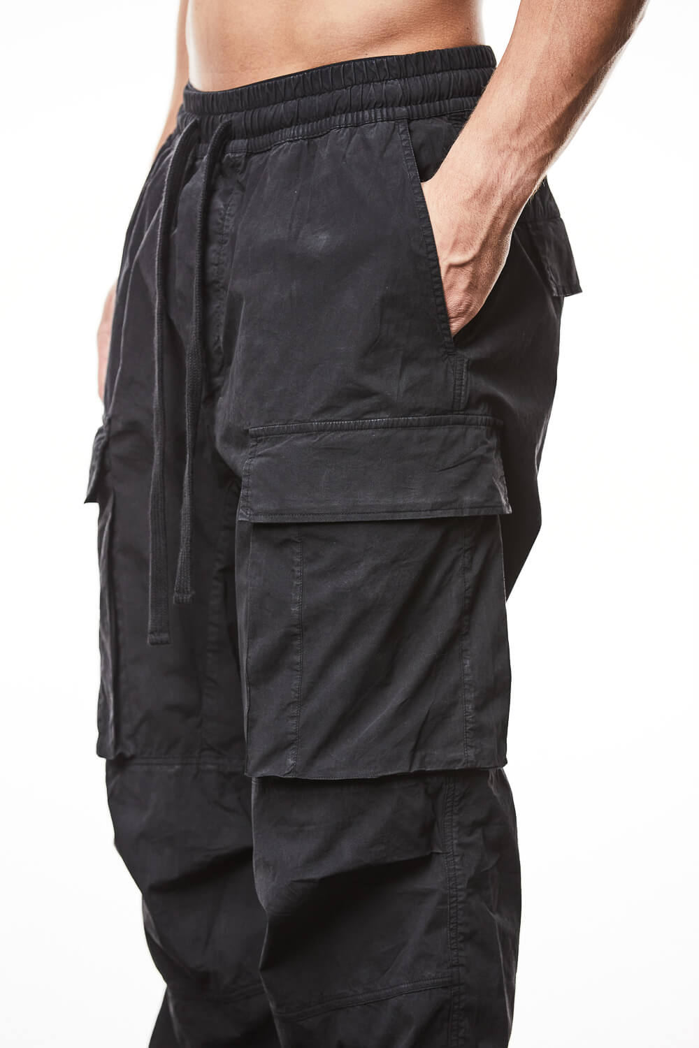 M P 7 Wide Fit Cargo Pants Black