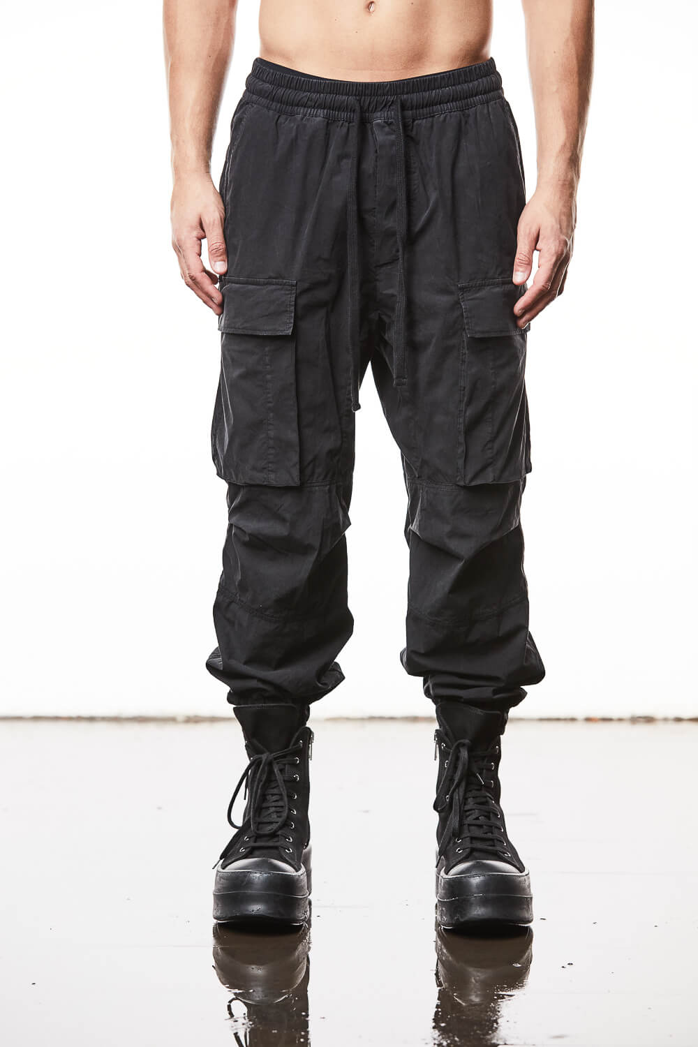 M P 7 Wide Fit Cargo Pants Black