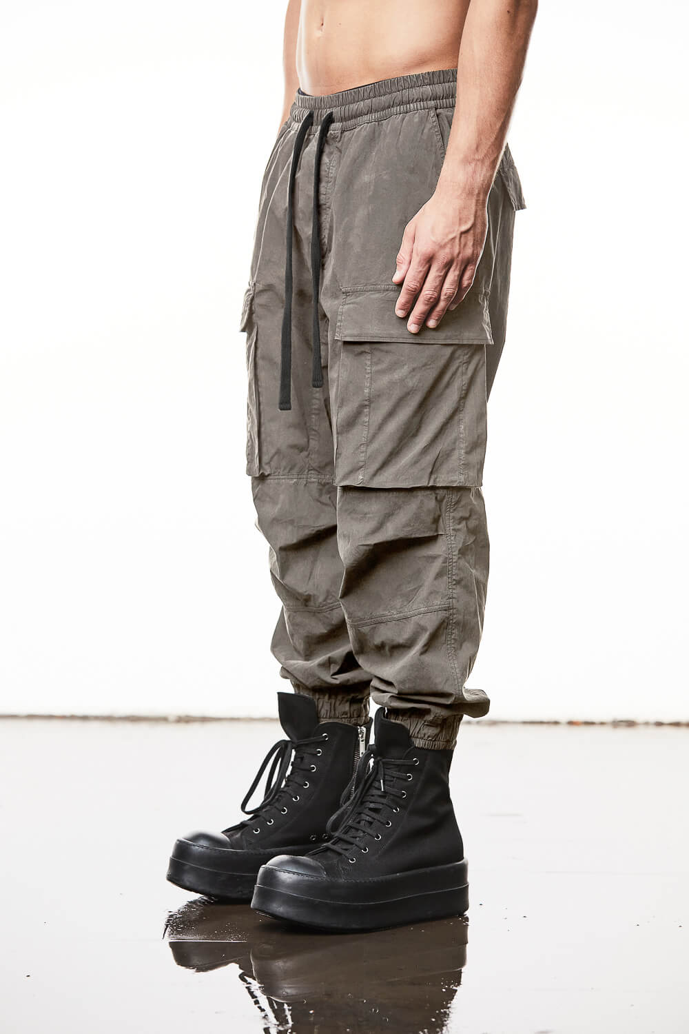 M P 7 Wide Fit Cargo Pants Grey