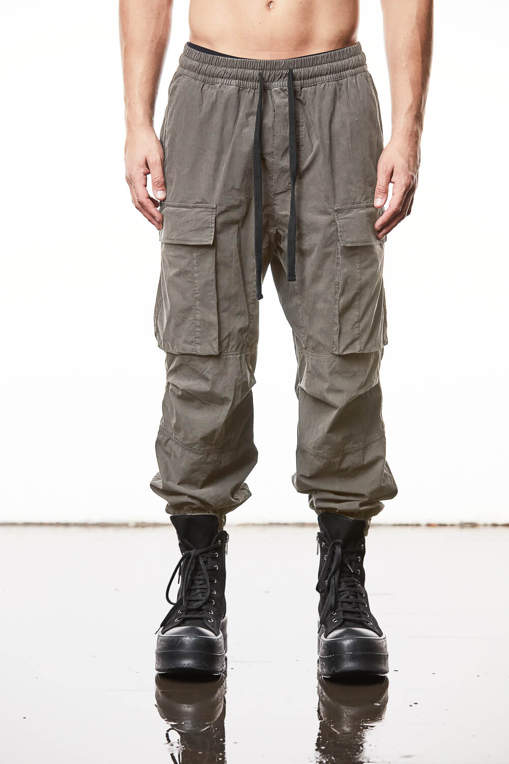 M P 7 Wide Fit Cargo Pants Grey