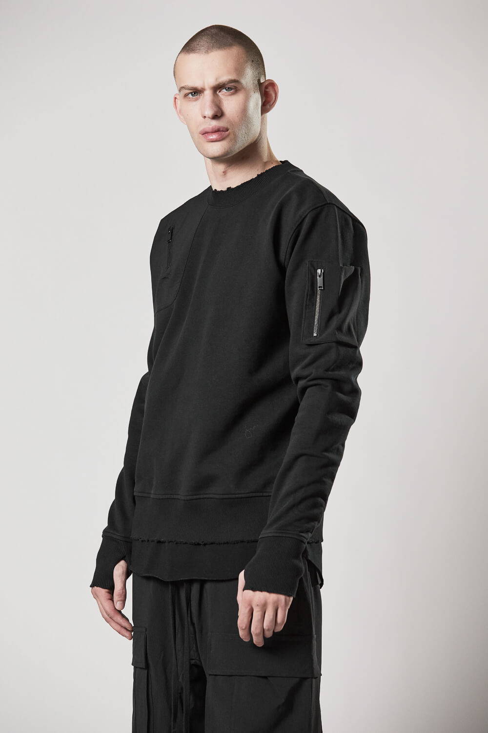 M S 173 Round Neck Sweatshirt Black