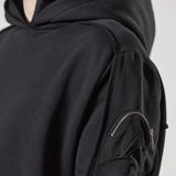 M S 179 Sleeve Pocket Hoodie Black