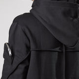 M S 179 Sleeve Pocket Hoodie Black