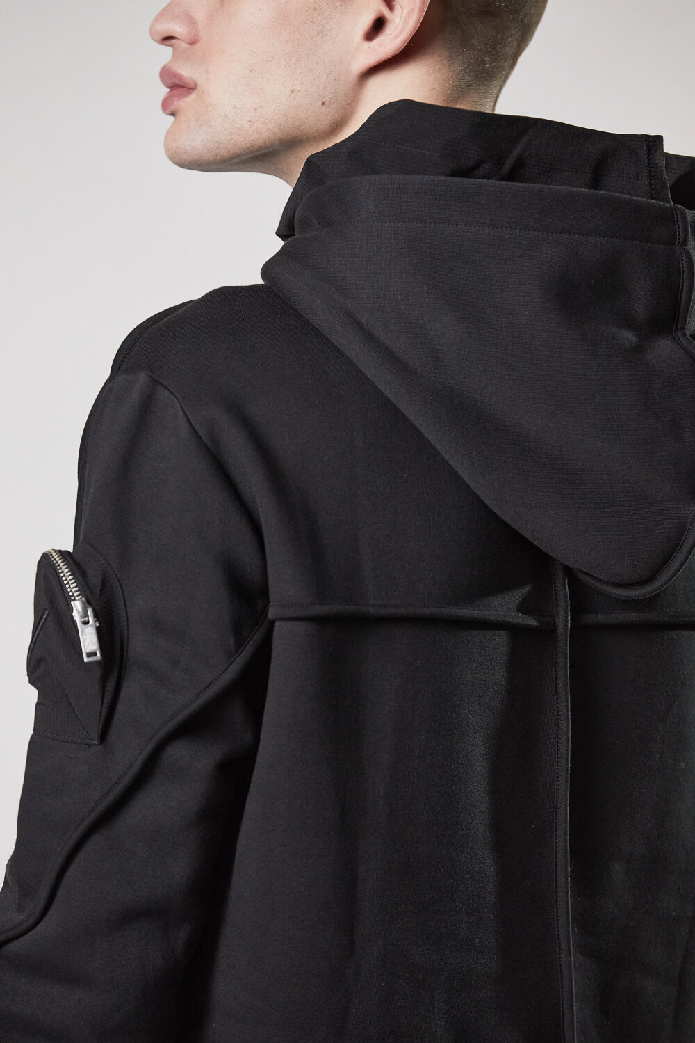 M S 179 Sleeve Pocket Hoodie Black