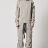 M S 179 Sleeve Pocket Hoodie Sand