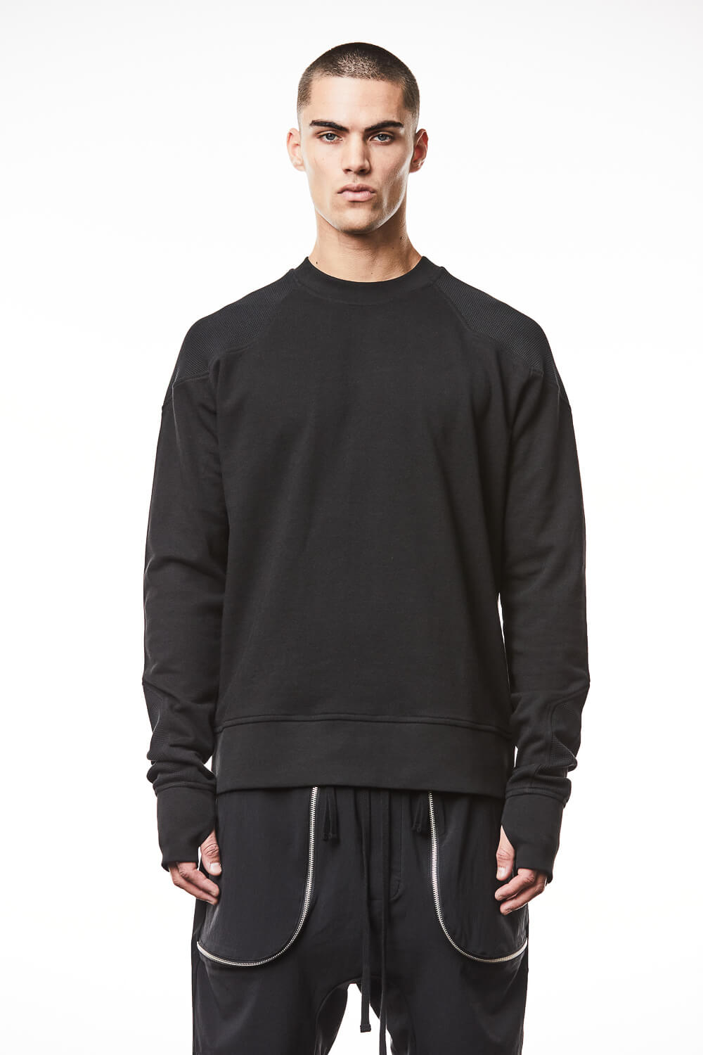 M S 182 Round Neck Sweatshirt Black