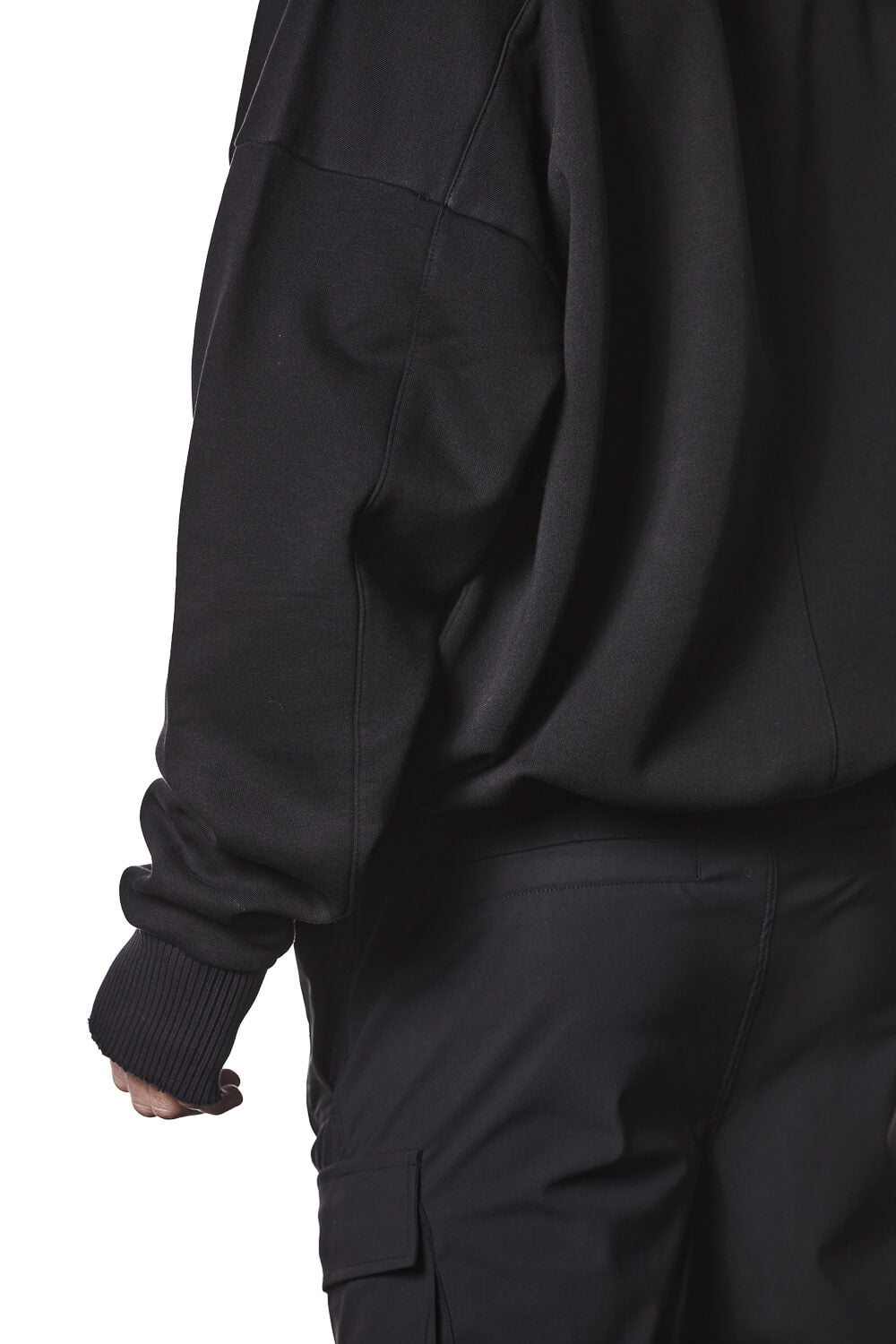 M S 186 Oversized Cropped Hoodie Black