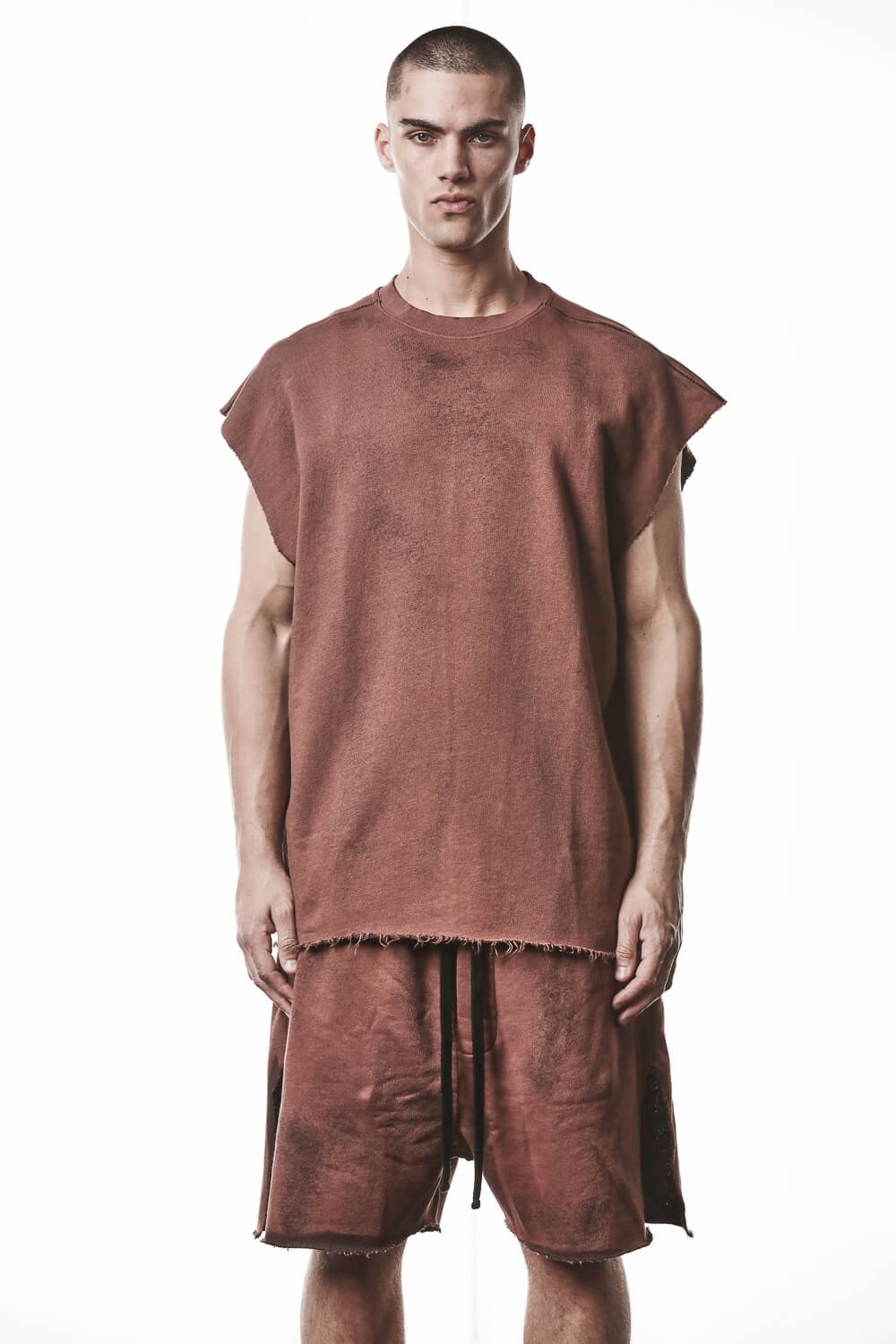 M S 190 Sleeveless Sweatshirt Terracotta