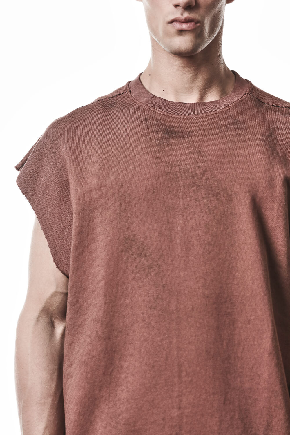 M S 190 Sleeveless Sweatshirt Terracotta