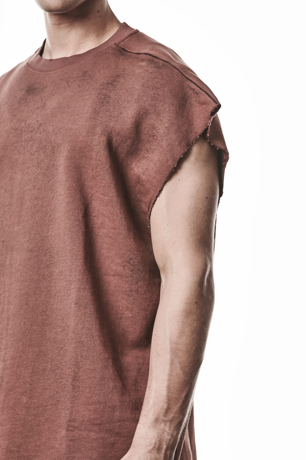 M S 190 Sleeveless Sweatshirt Terracotta