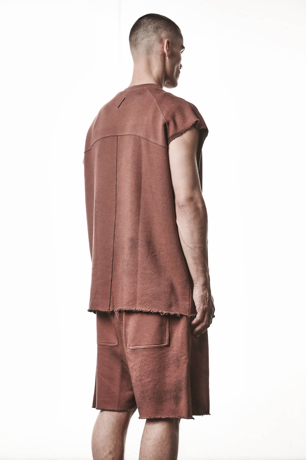 M S 190 Sleeveless Sweatshirt Terracotta