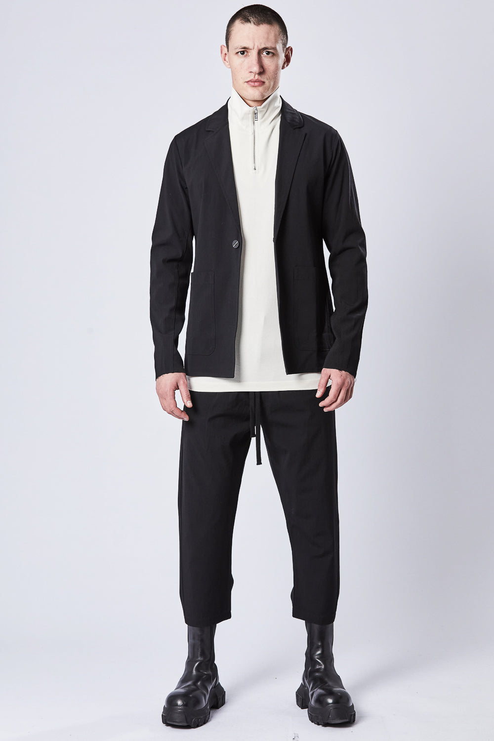 M SJ 602 Slim Fit Rayon/Viscose Blazer Black