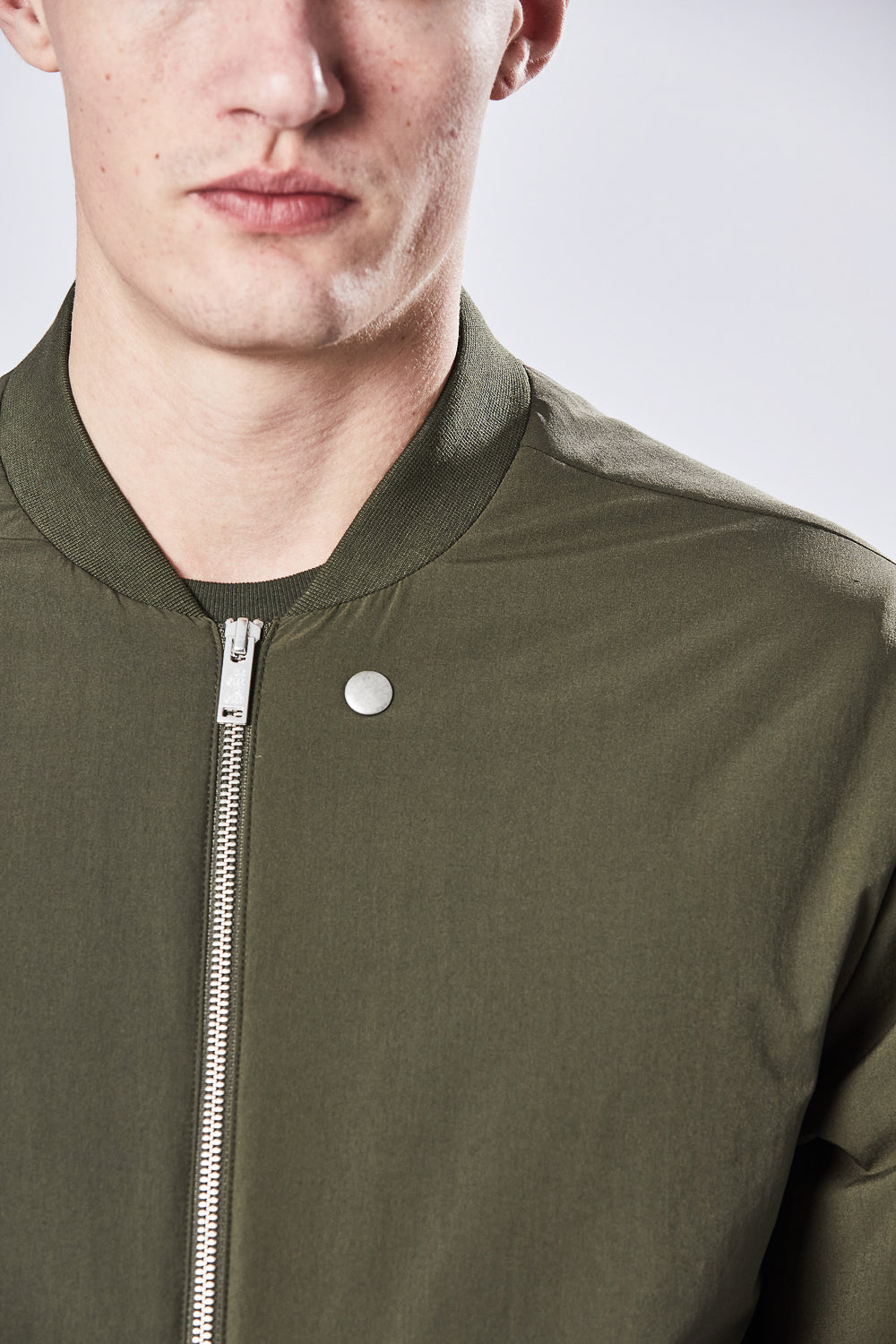 M SJ 603 Nylon Bomber Jacket Green