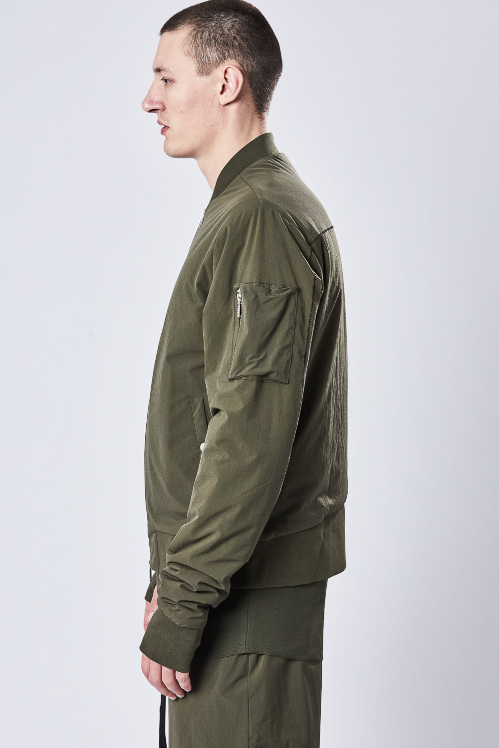 M SJ 603 Nylon Bomber Jacket Green