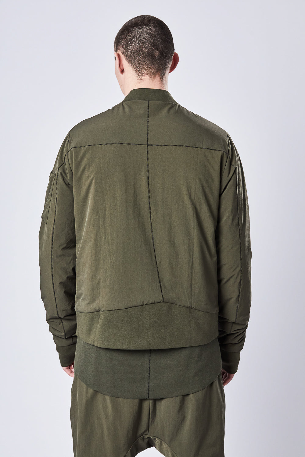 M SJ 603 Nylon Bomber Jacket Green