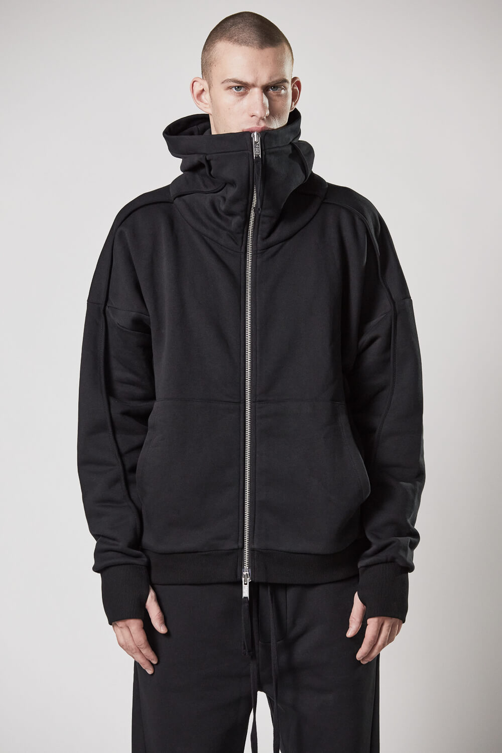 M SJ 645 Hooded Zip Jacket Black