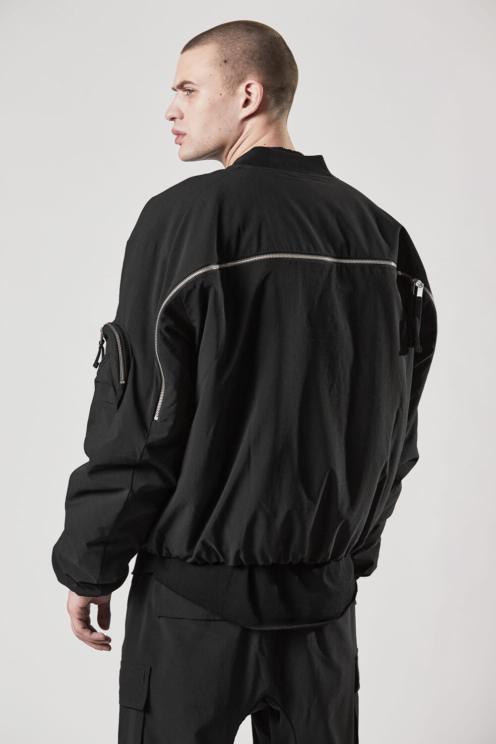 M SJ 654 Padded Bomber Jacket Black