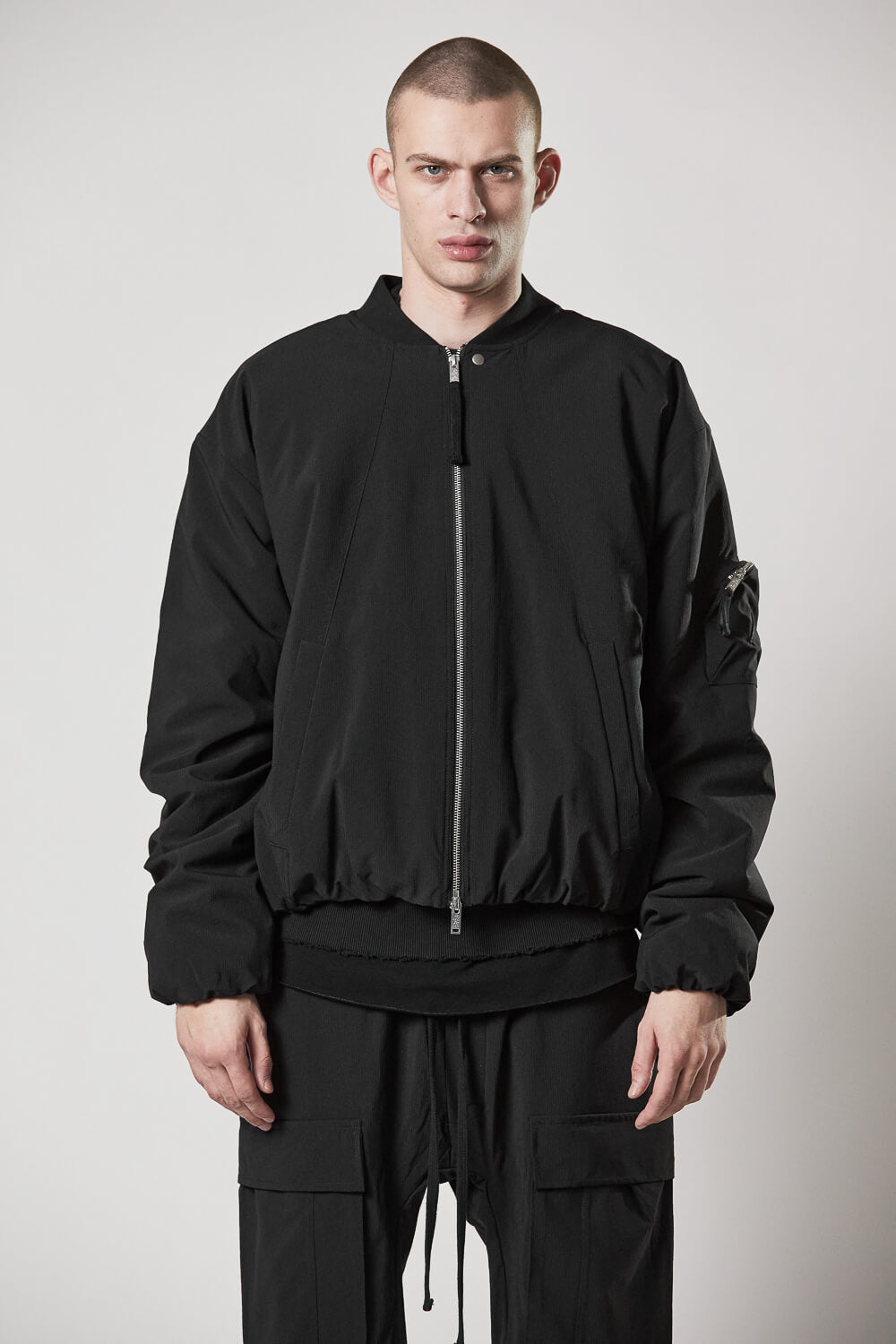 M SJ 654 Padded Bomber Jacket Black