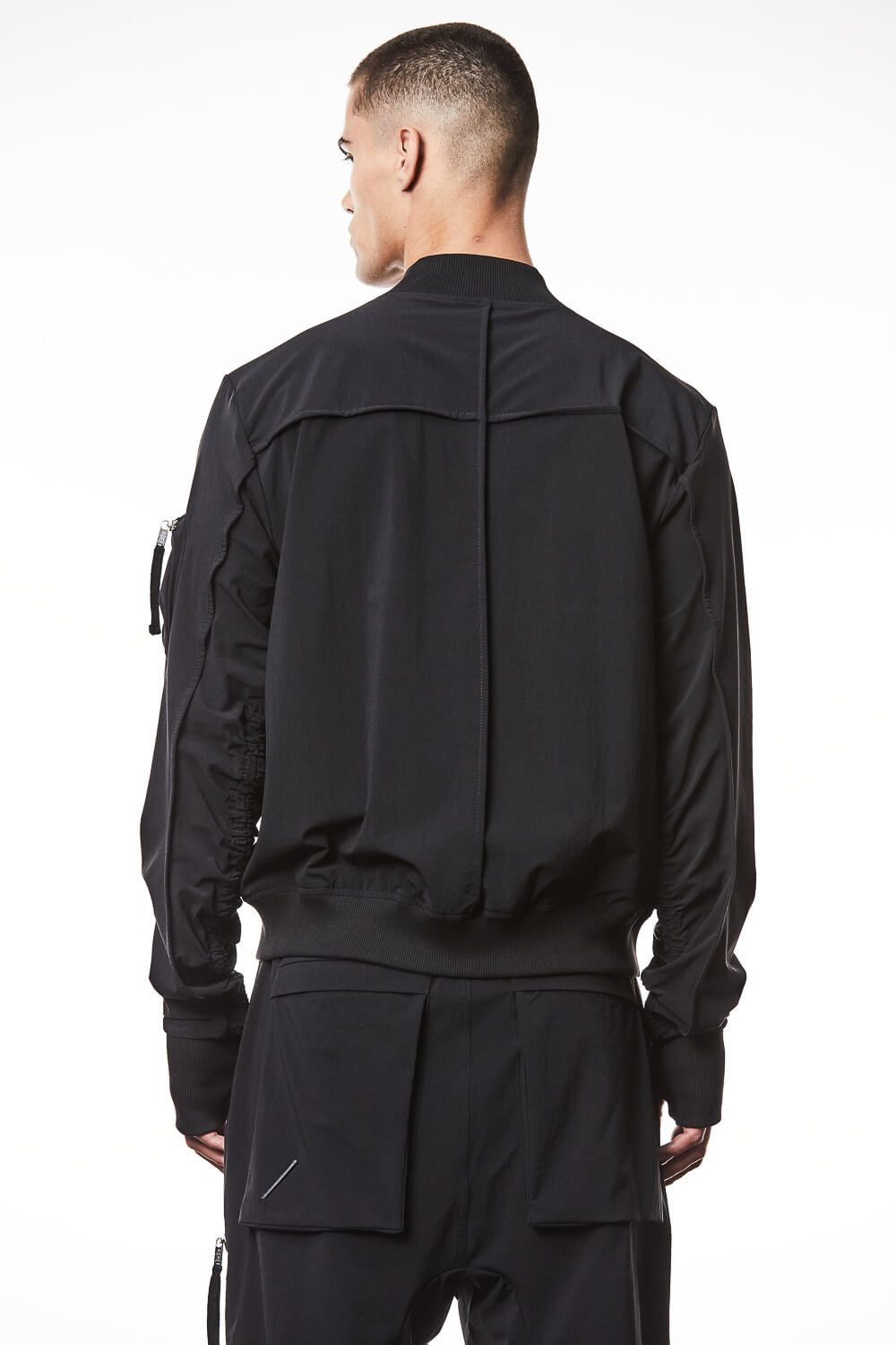 M SJ 662 2-Way Zip Closure Bomber Jacket Black