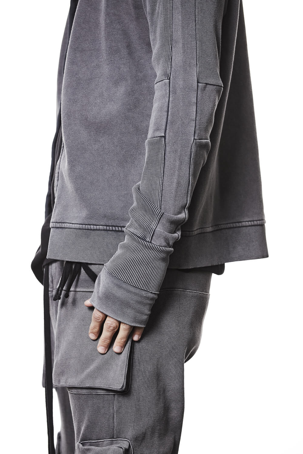 M SJ 691 2-Way Zip Closure Cotton Jacket Grey