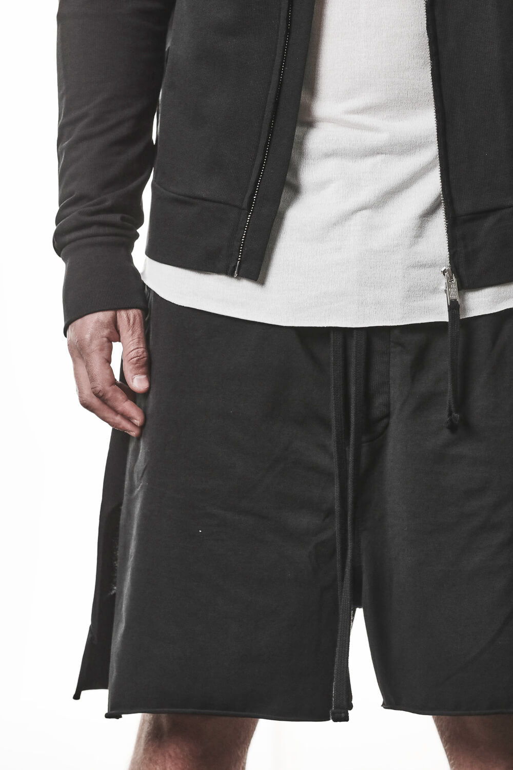 M SJ 694 High Neck Hooded Jacket Black