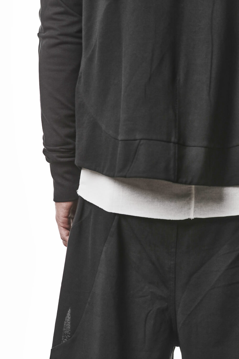 M SJ 694 High Neck Hooded Jacket Black