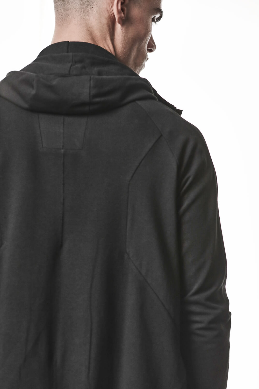 M SJ 694 High Neck Hooded Jacket Black