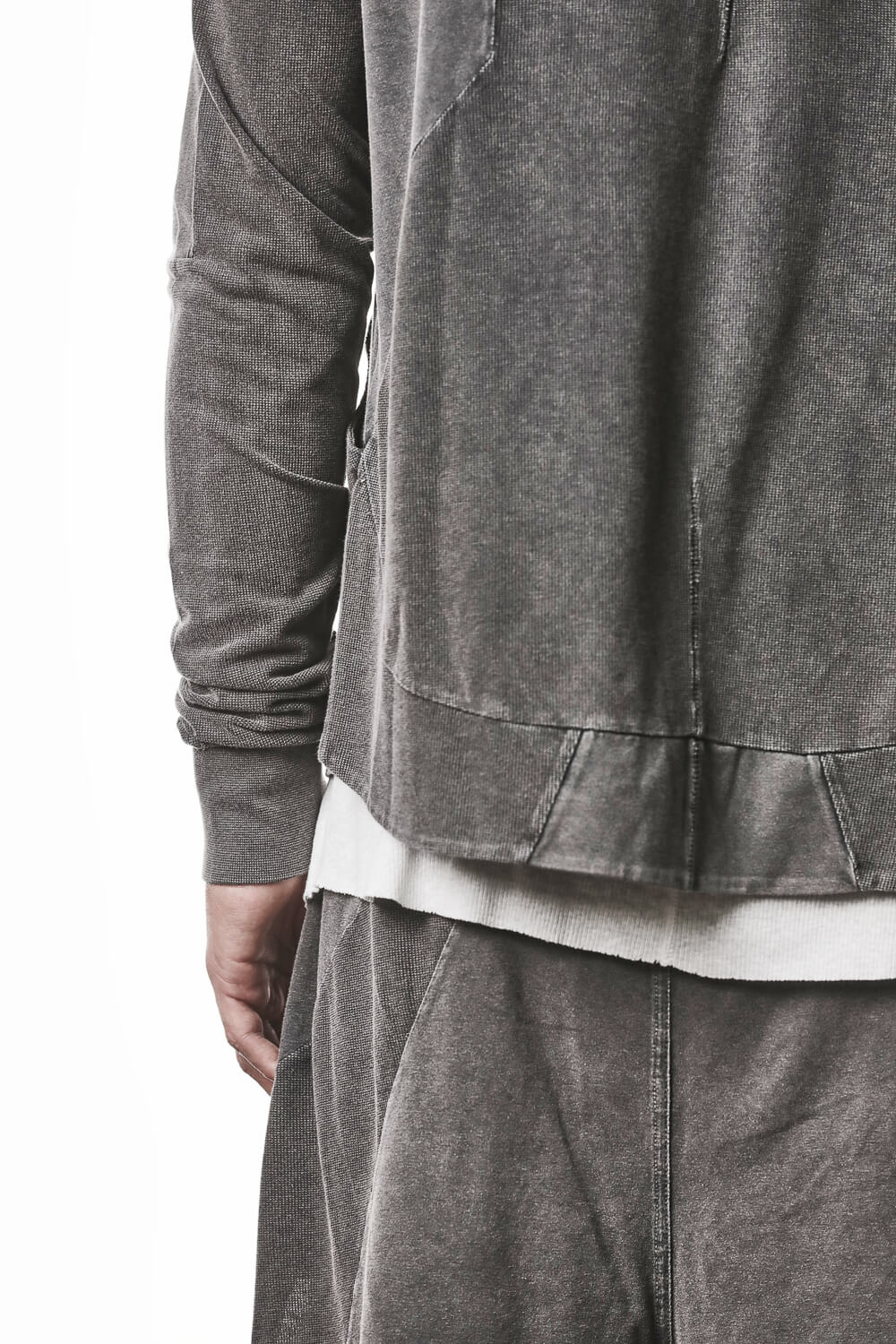 M SJ 694 High Neck Hooded Jacket Dark Grey