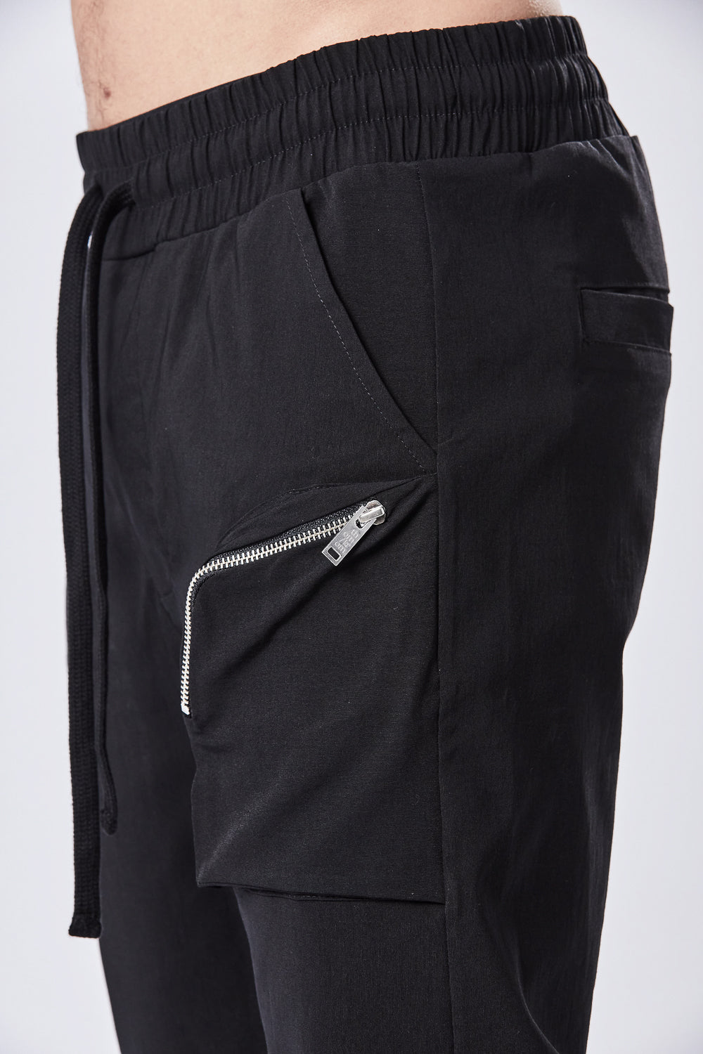 M ST 396 Slim Fit Cropped Trousers Black