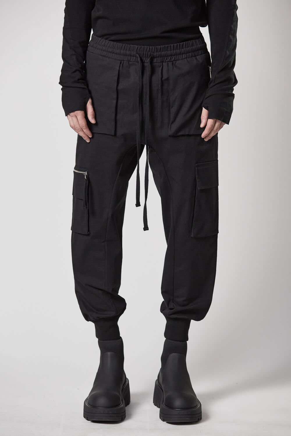 M ST 444 Cargo Zip Pocket Trousers Black